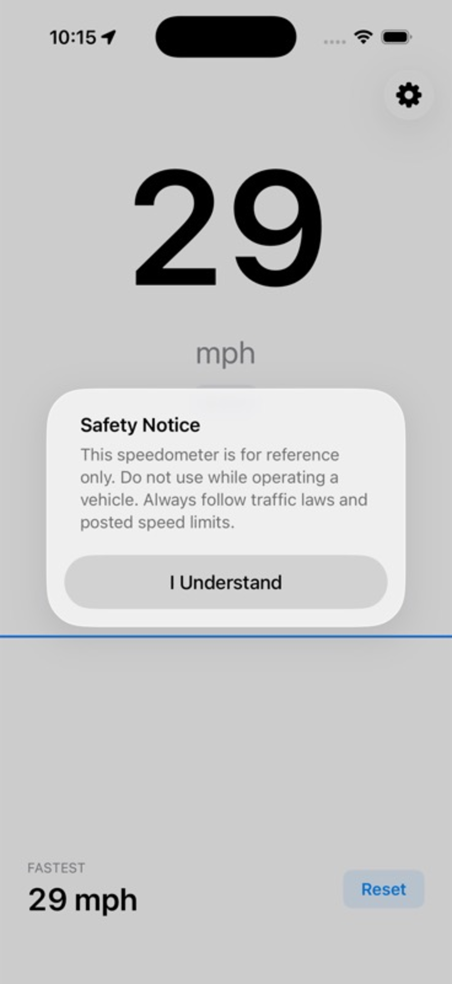 First-launch safety notice
